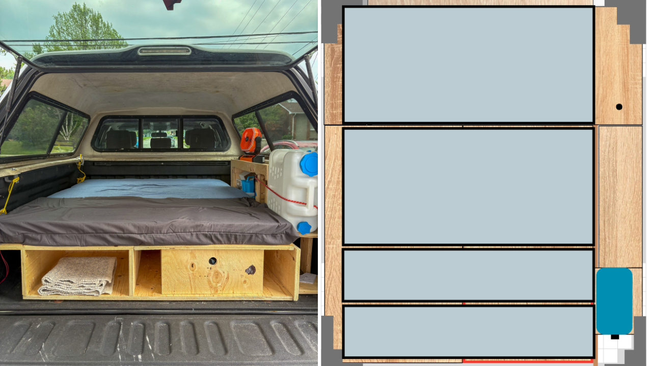 DIY Truck Camper Build with Sectional Couch and Full Sized Bed